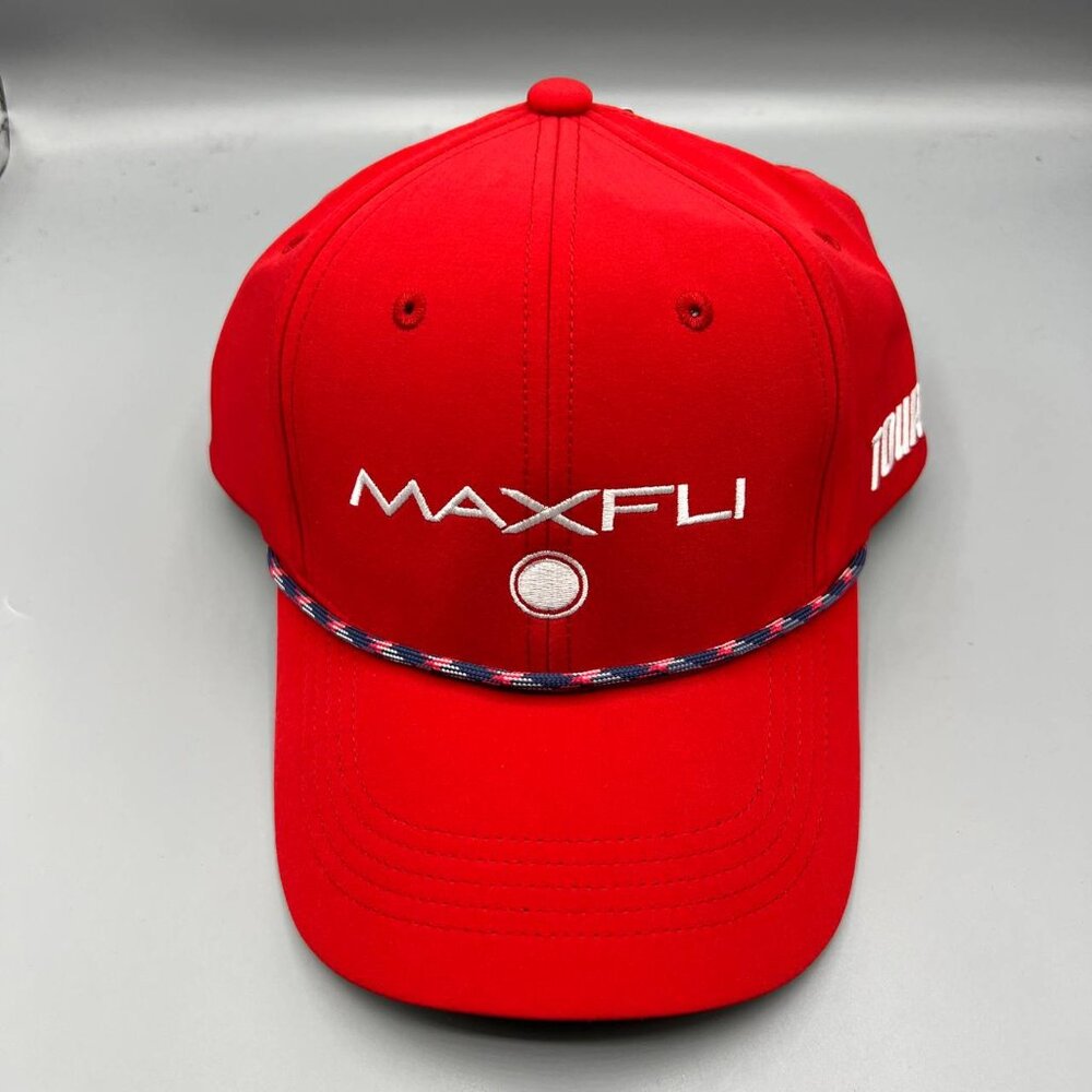 Maxfli Golf Hat Men Red Braided America Snap Back Cap New‎